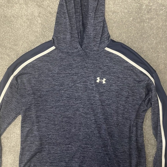Under Armour Shirt Mens Small Blue Heat Gear Loose Fit Lightweight Hoodie - Picture 2 of 6
